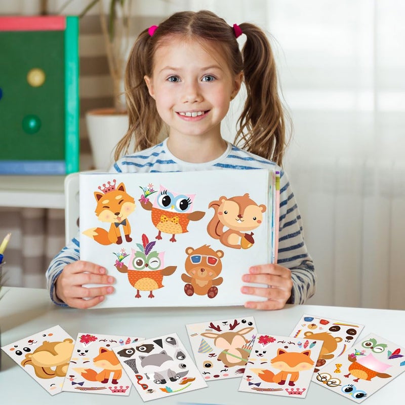 Tiaronics 30Pack Make A Woodland Creatures Stickers - Party Supplies for Baby Showers & Birthdays, Includes Fox, Owl, Bear, Squirrel, Deer, Raccoon - Image 5